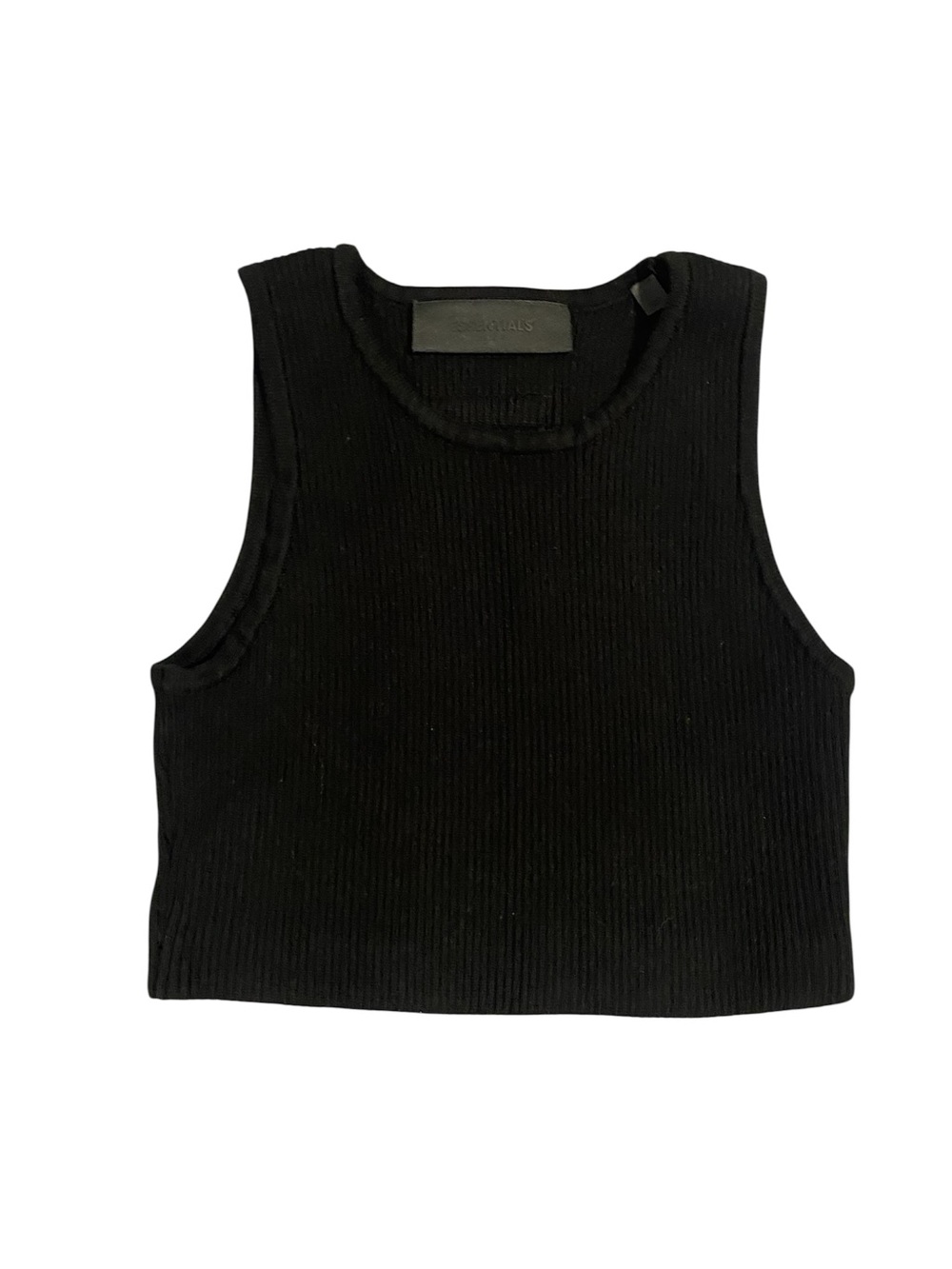 Essentials Black Ribbed Crewneck Tank